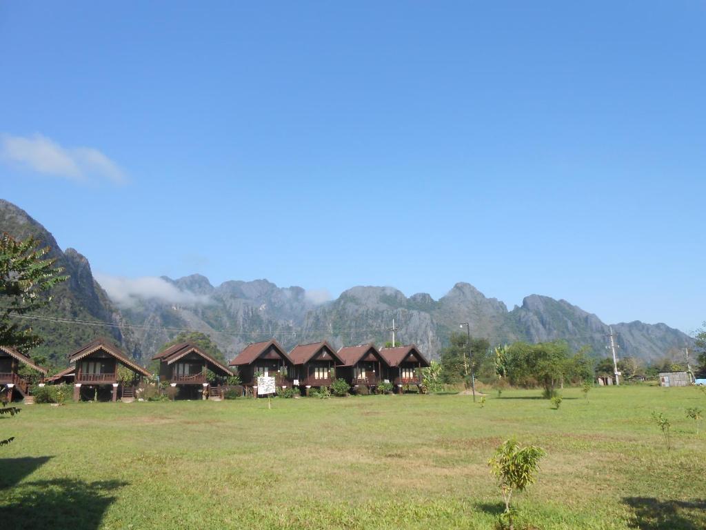 Cliff View Bungalows Vang Vieng Bagian luar foto